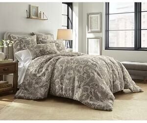 Linden Street Hollis 3PC Paisley Comforter Set Full/Queen Lincoln Gray